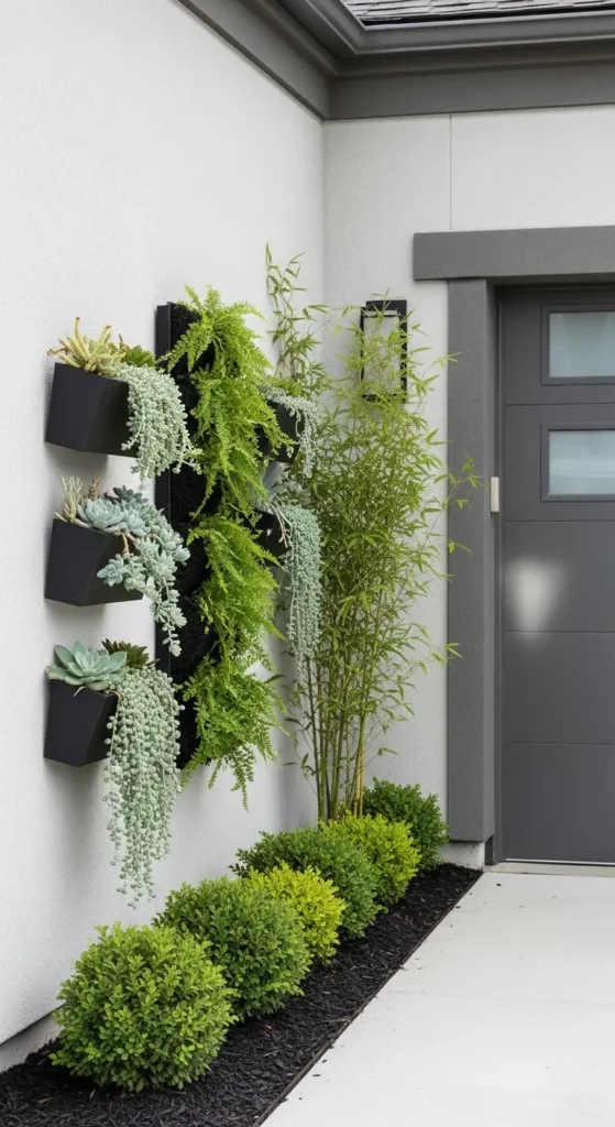 small space garage landscaping ideas with compact plants