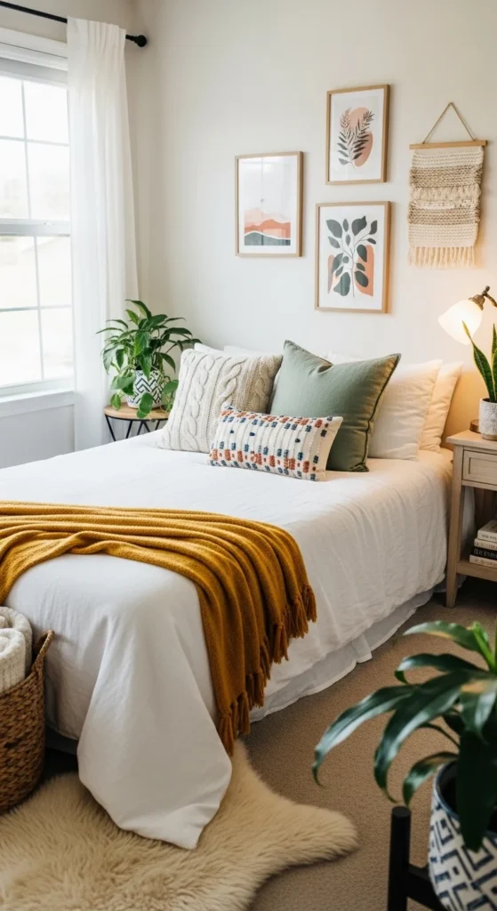 Guest Bedroom Ideas with warm and personal decor touches