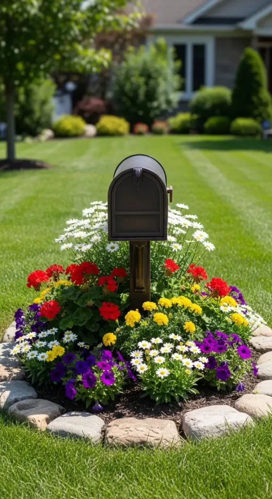 Landscaping around mailbox ideas with a finished front yard look