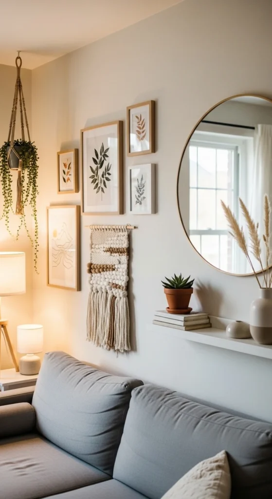 Budget-friendly living room wall ideas