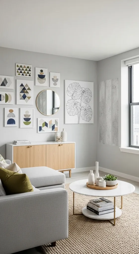Renter-friendly living room wall ideas