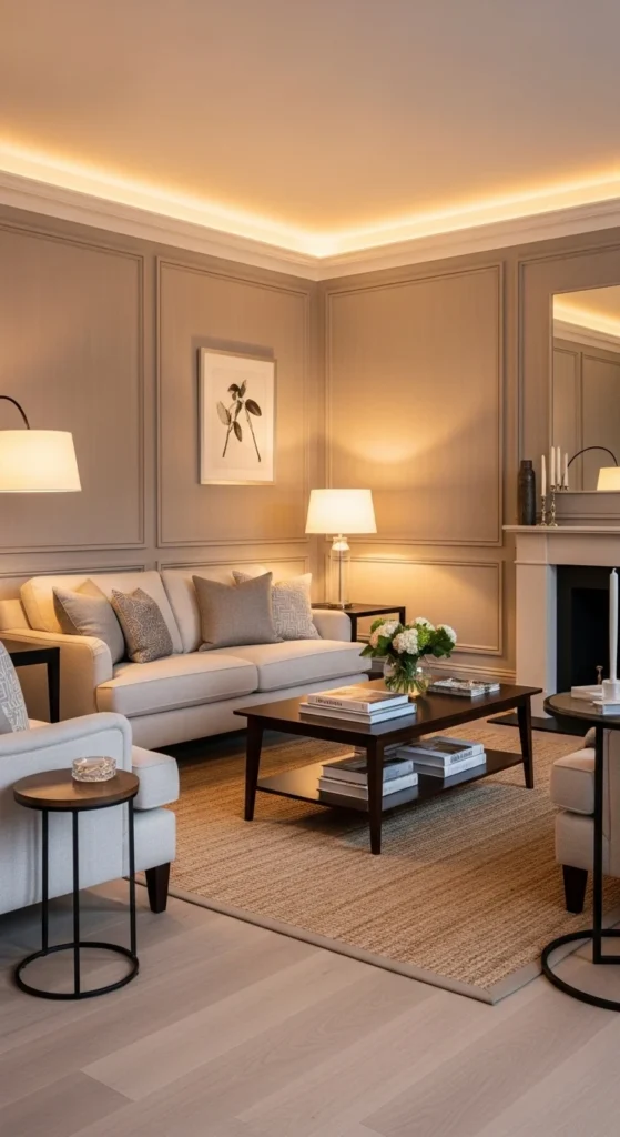 Living room wall ideas with modern wall paneling