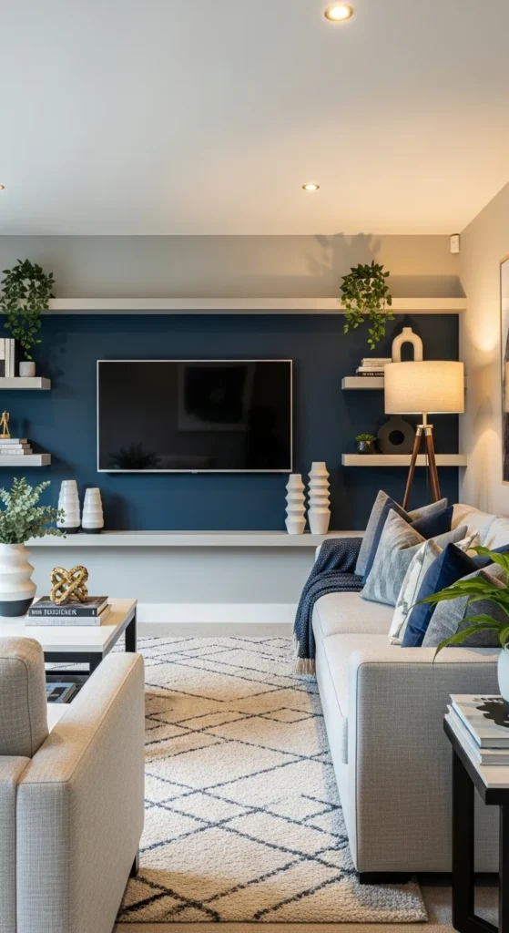 Accent wall colors living room TV wall ideas