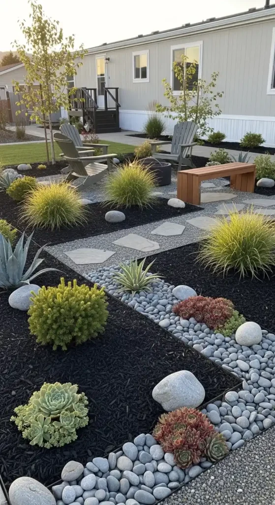 Low-maintenance mobile home landscaping ideas with drought-tolerant plants