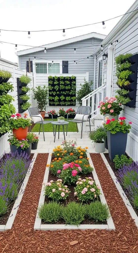 Small yard mobile home landscaping ideas with vertical gardens