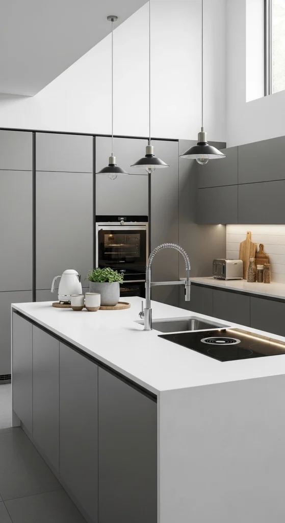 Modern Kitchen Ideas, sleek integrated appliances
