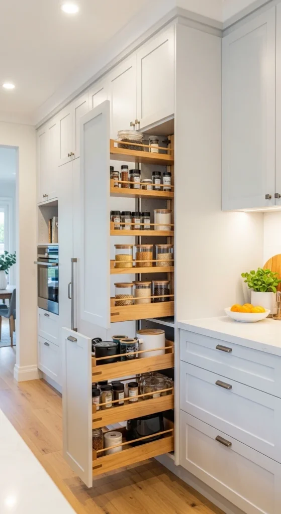 Modern Kitchen Ideas: smart storage and organized kitchen