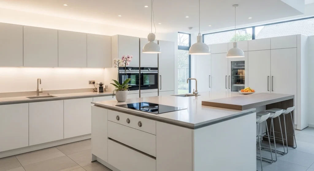 Modern Kitchen Ideas spacious bright kitchen with multifunctional island