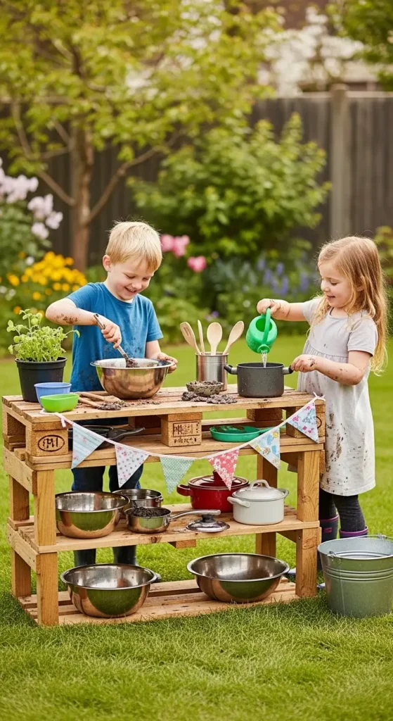 DIY mud kitchen ideas for backyards