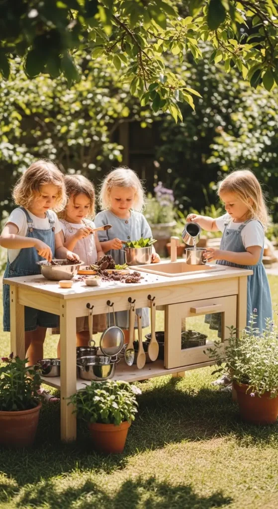 Montessori-inspired mud kitchen ideas