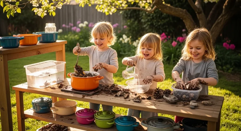 Mud Kitchen Ideas for outdoor play and creative sensory learning