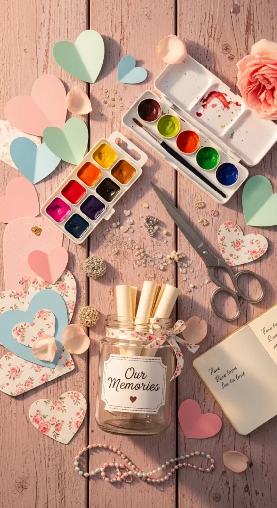 valentine’s day gifts ideas diy couples craft flat lay