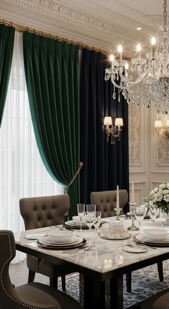 dining room curtain ideas luxury velvet drapes elegant interior design