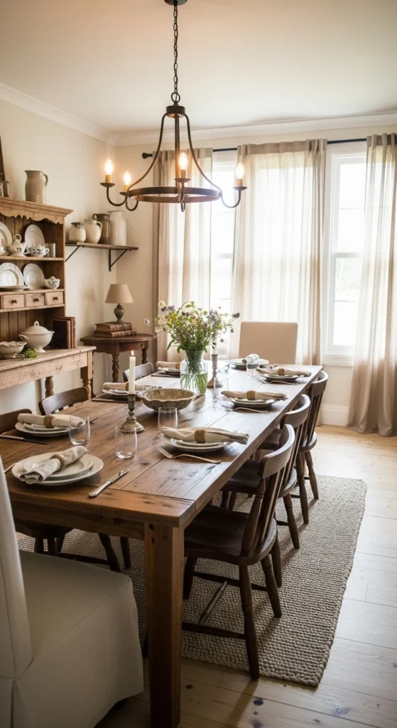 dining room curtain ideas farmhouse rustic linen curtains cozy decor