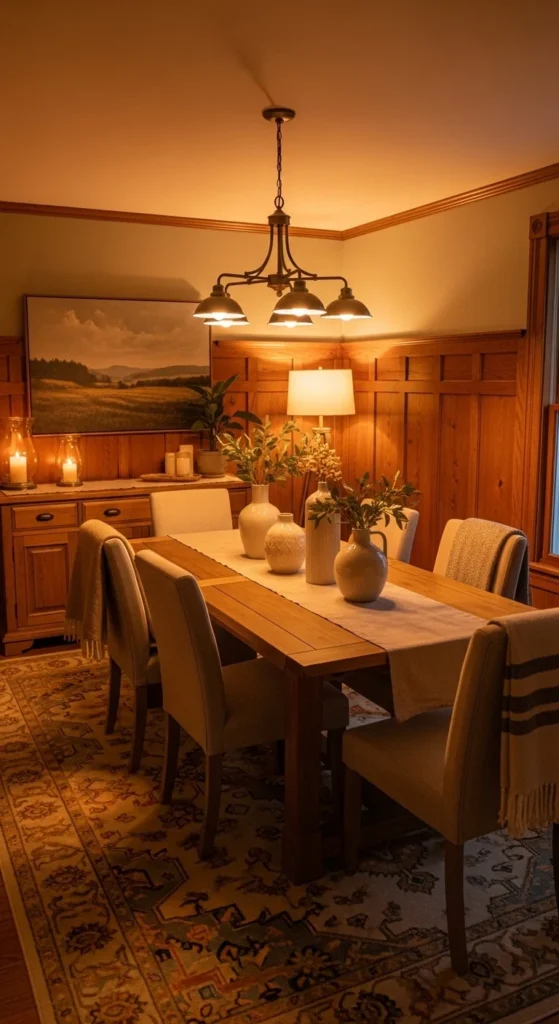 Warm and inviting dining room decor ideas with cozy textures