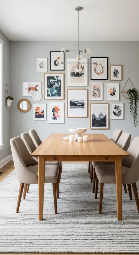 Dining room decor ideas with creative wall art and stylish furniture