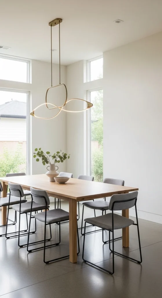 Dining room design ideas for modern homes with minimalist furniture and neutral decor