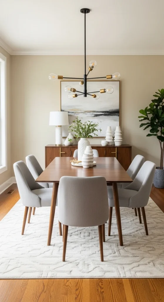 Dining room design ideas showing correct furniture placement
