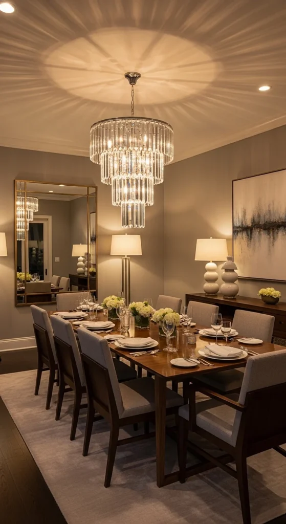 Dining room design ideas with statement lighting
