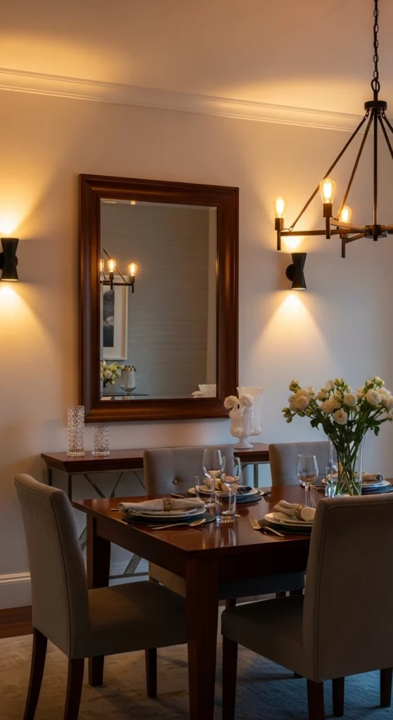 Dining room lighting ideas with decorative wall sconces accent lighting