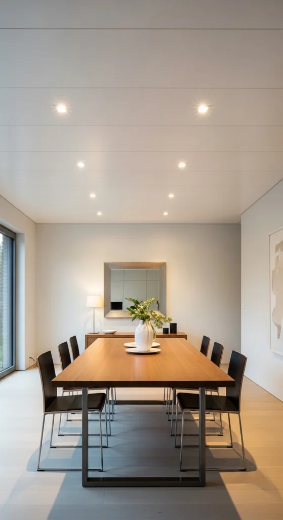 Dining room lighting ideas with recessed ceiling lights