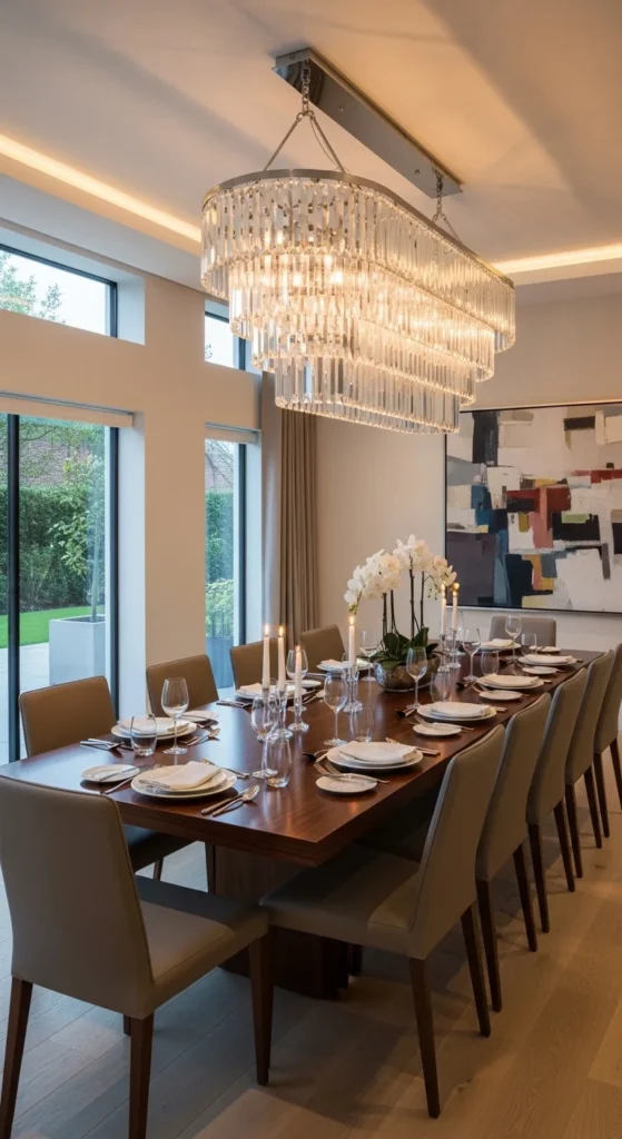 Dining room lighting ideas over table in large open spaces