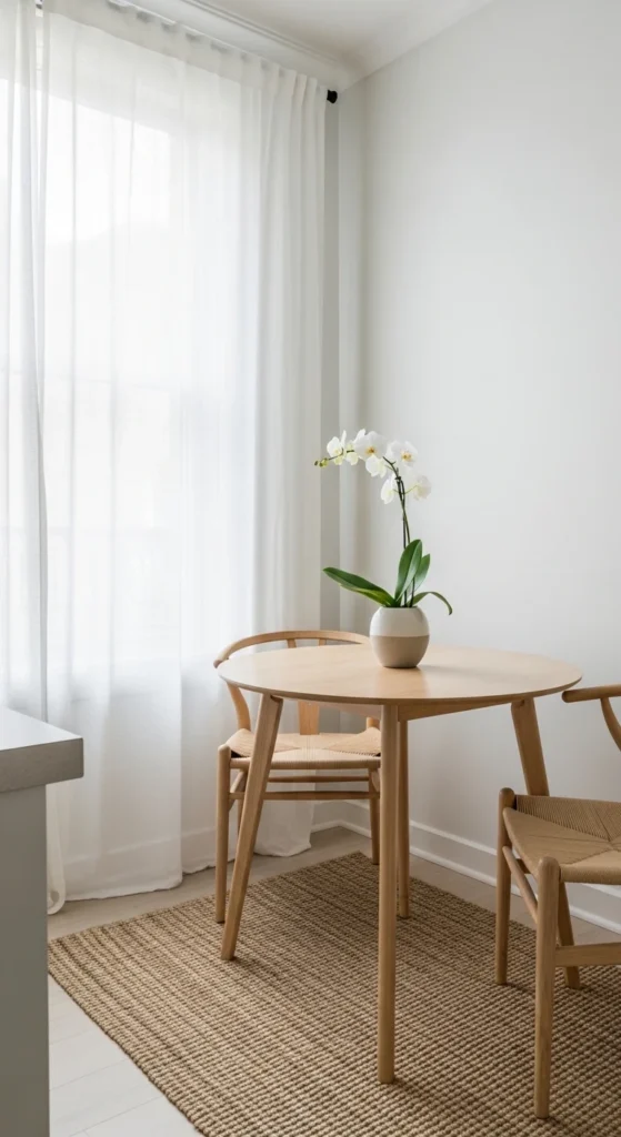 Dining room table dressing ideas for small spaces with minimal decor