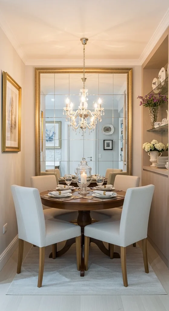 Formal dining room ideas for small spaces with round table