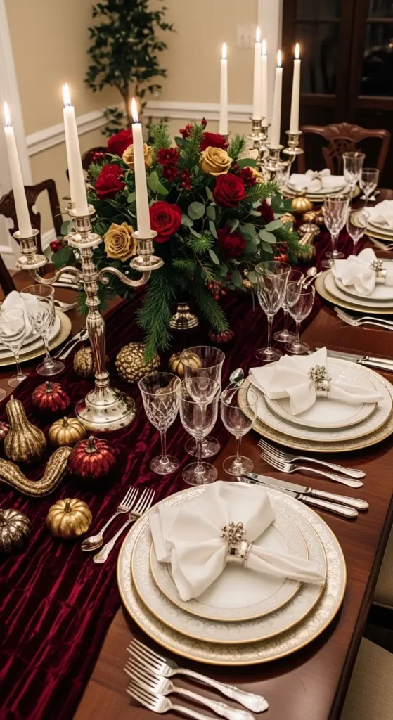 Formal dining room ideas with elegant table decor styling