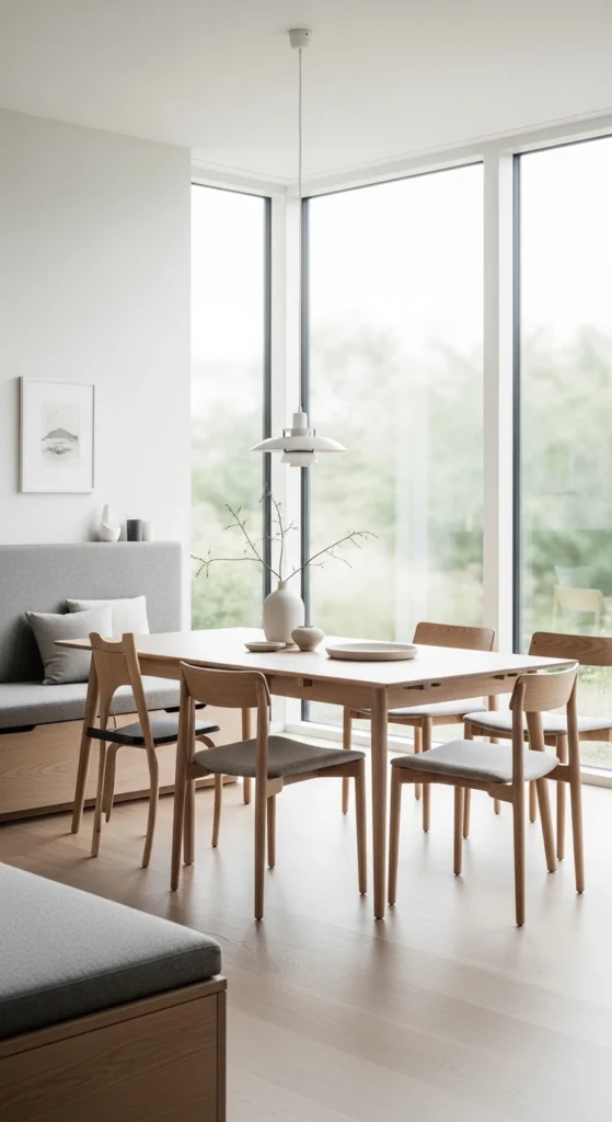 Minimalist modern dining room ideas with multifunctional furniture
