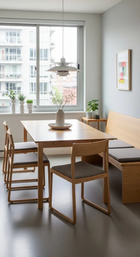 Space-saving furniture for small dining rooms