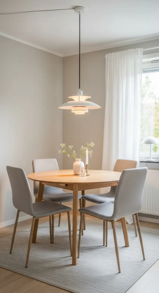 Small dining room ideas with round dining tables