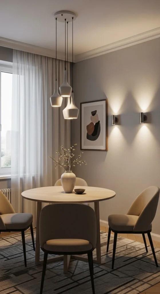 Lighting ideas for small dining rooms to make them look bigger