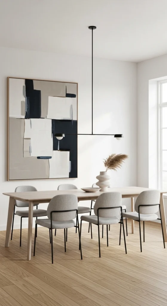 small dining room wall decor ideas with minimalist wall art