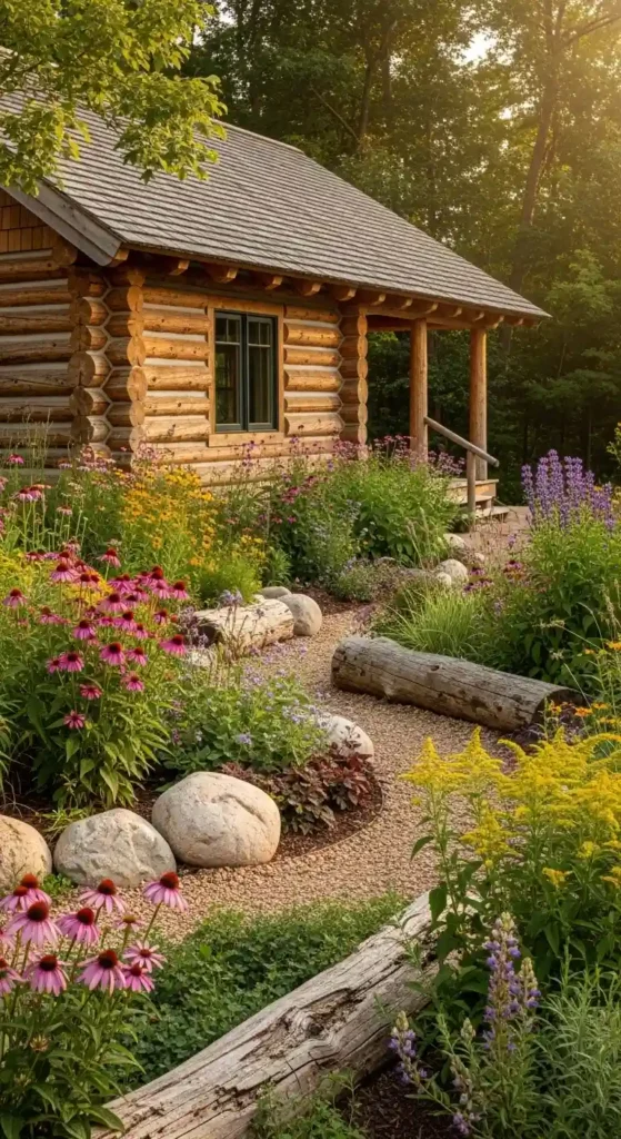 Cabin landscaping ideas with native plants and low maintenance garden