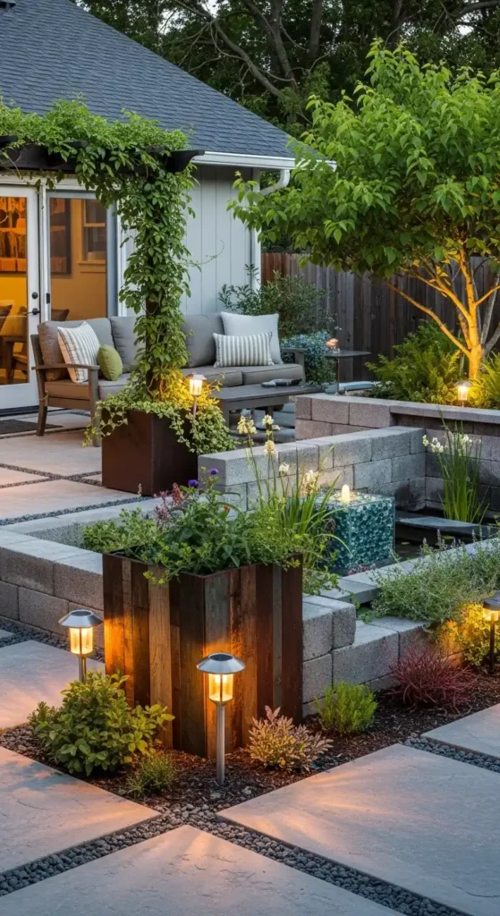concrete blocks ideas landscaping eco-friendly backyard design