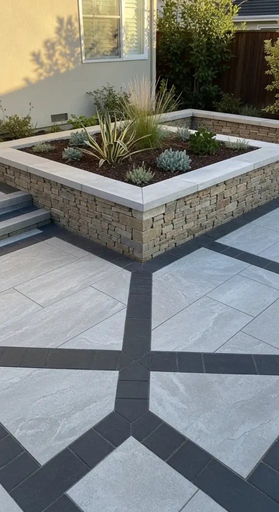 corner house landscaping ideas with hardscaping