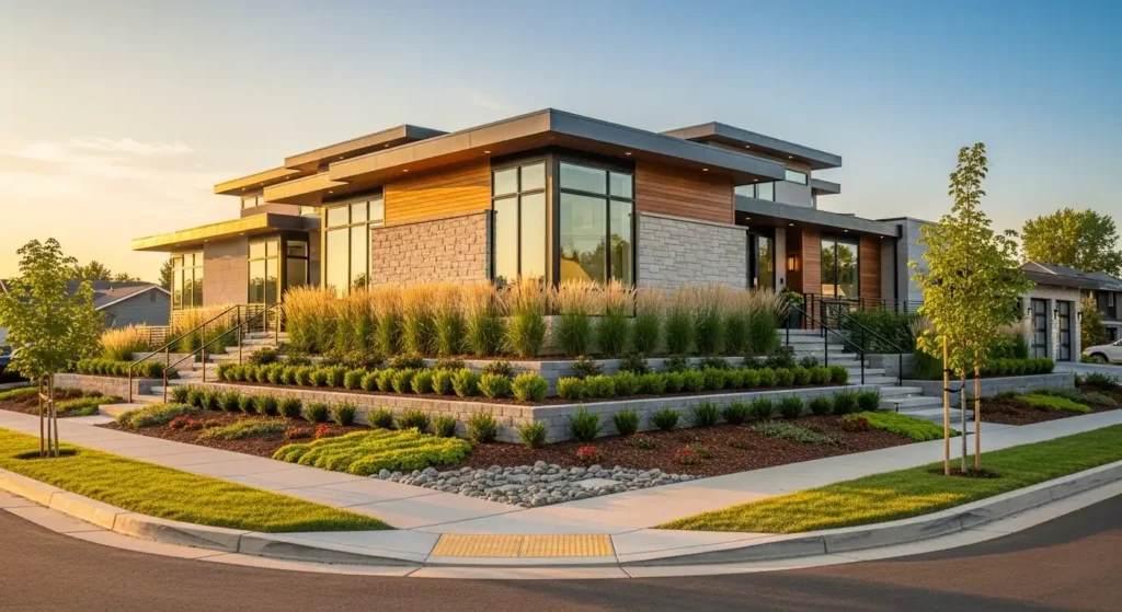 corner house landscaping ideas modern curb appeal front yard design