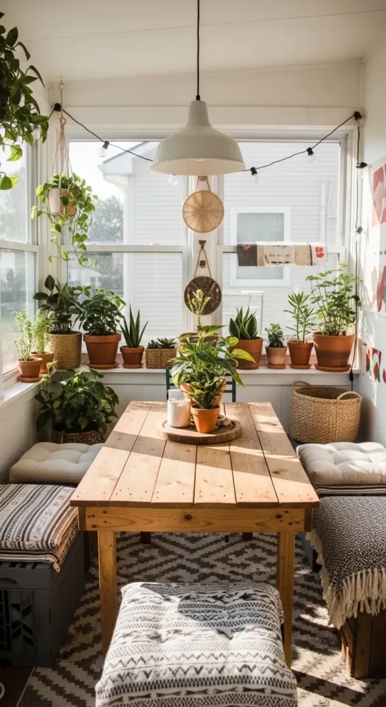 Cozy sunroom furniture ideas on a budget with DIY and thrift decor