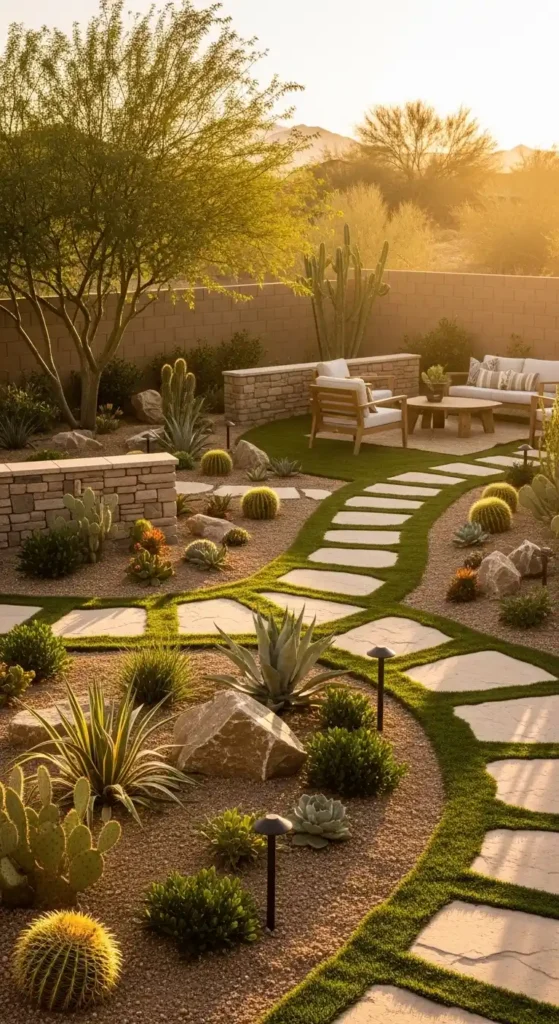 desert landscaping ideas eco friendly low water backyard design