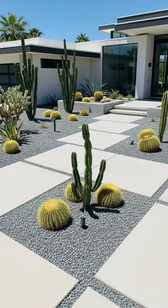 modern desert landscaping ideas front yard clean minimalist design