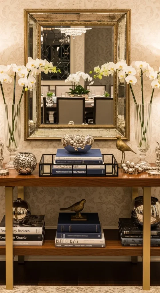 dining room buffet decor ideas mixing textures and materials