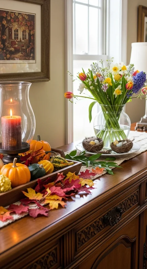 seasonal dining room buffet decor ideas festive styling