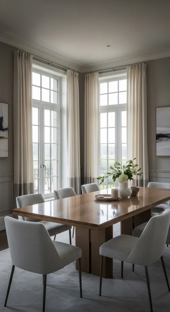 Dining room drapes ideas showcasing stylish window styling