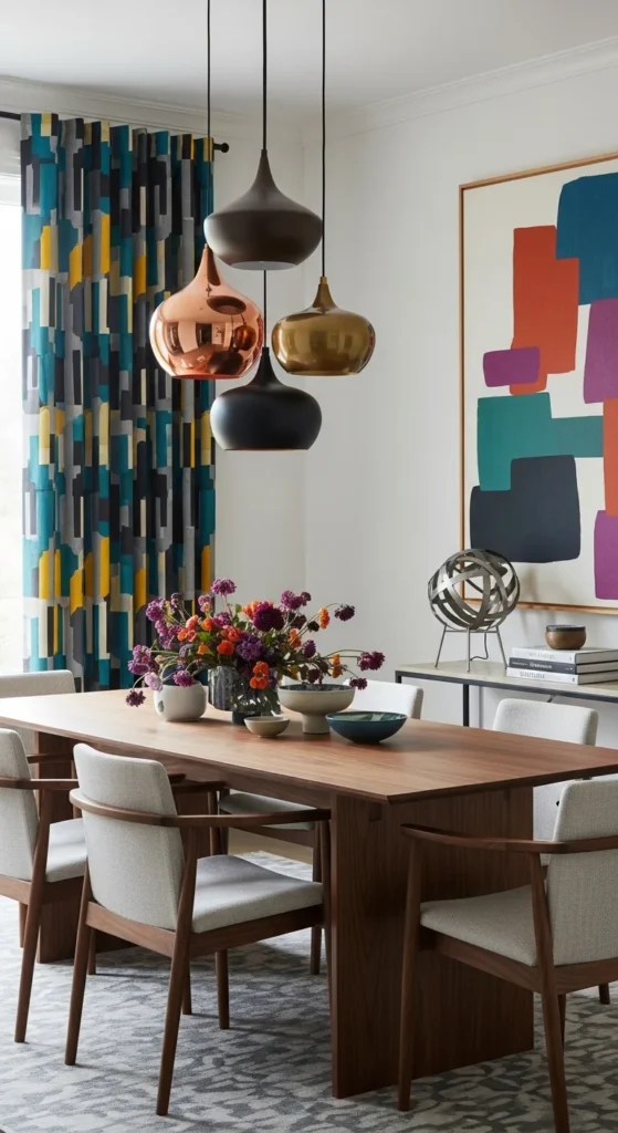 dining room drapes ideas with patterned curtains