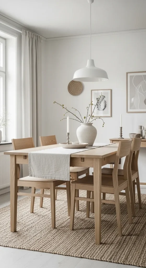 Dining room furniture ideas Scandinavian light wood minimal design