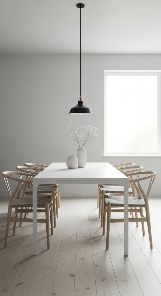 Dining room furniture ideas minimalist clean white interior
