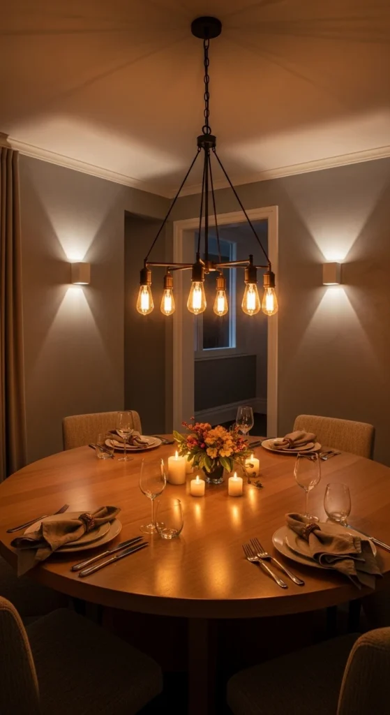 dining room lighting ideas over round table dimmable lighting