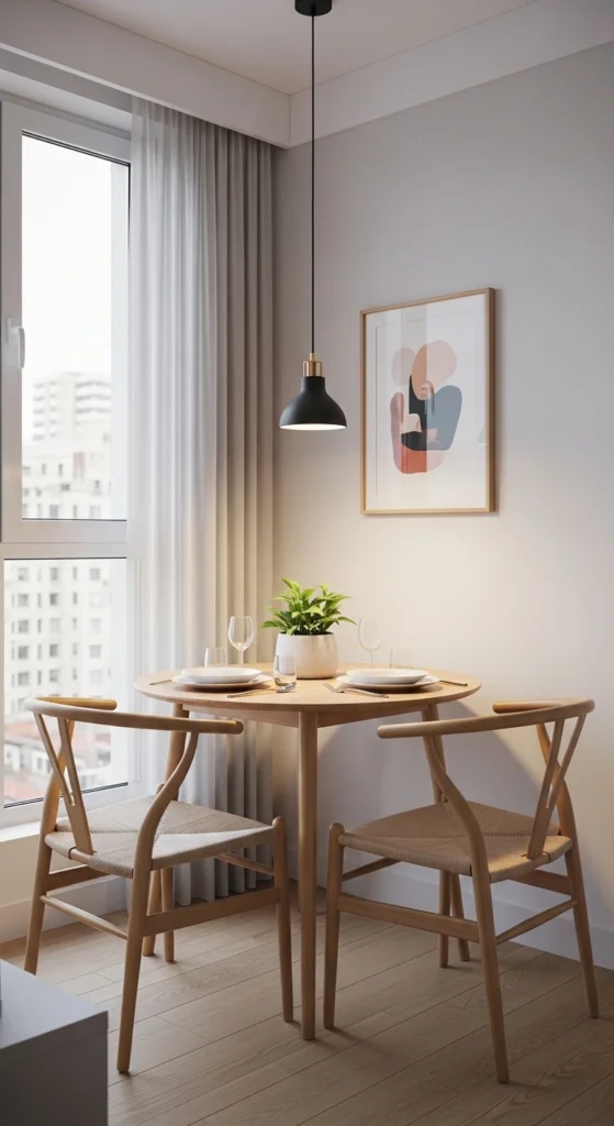 dining room lighting ideas over round table small space