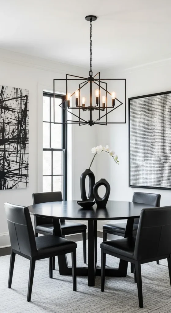 dining room lighting ideas over round table black fixture